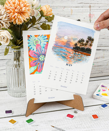 Watercolor Coloring Bookmarks & Calendar Bundle